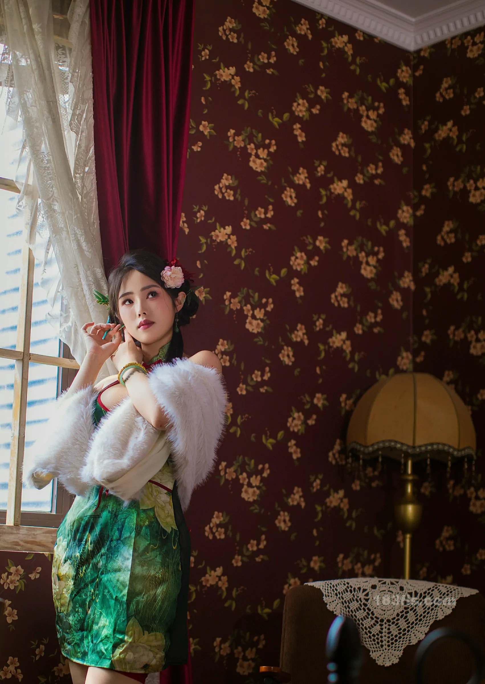 钛合金TiTi - 绿色旗袍-第6张图片-宅男套图吧 钛合金TiTi - 绿色旗袍-第6张图片-宅男套图吧