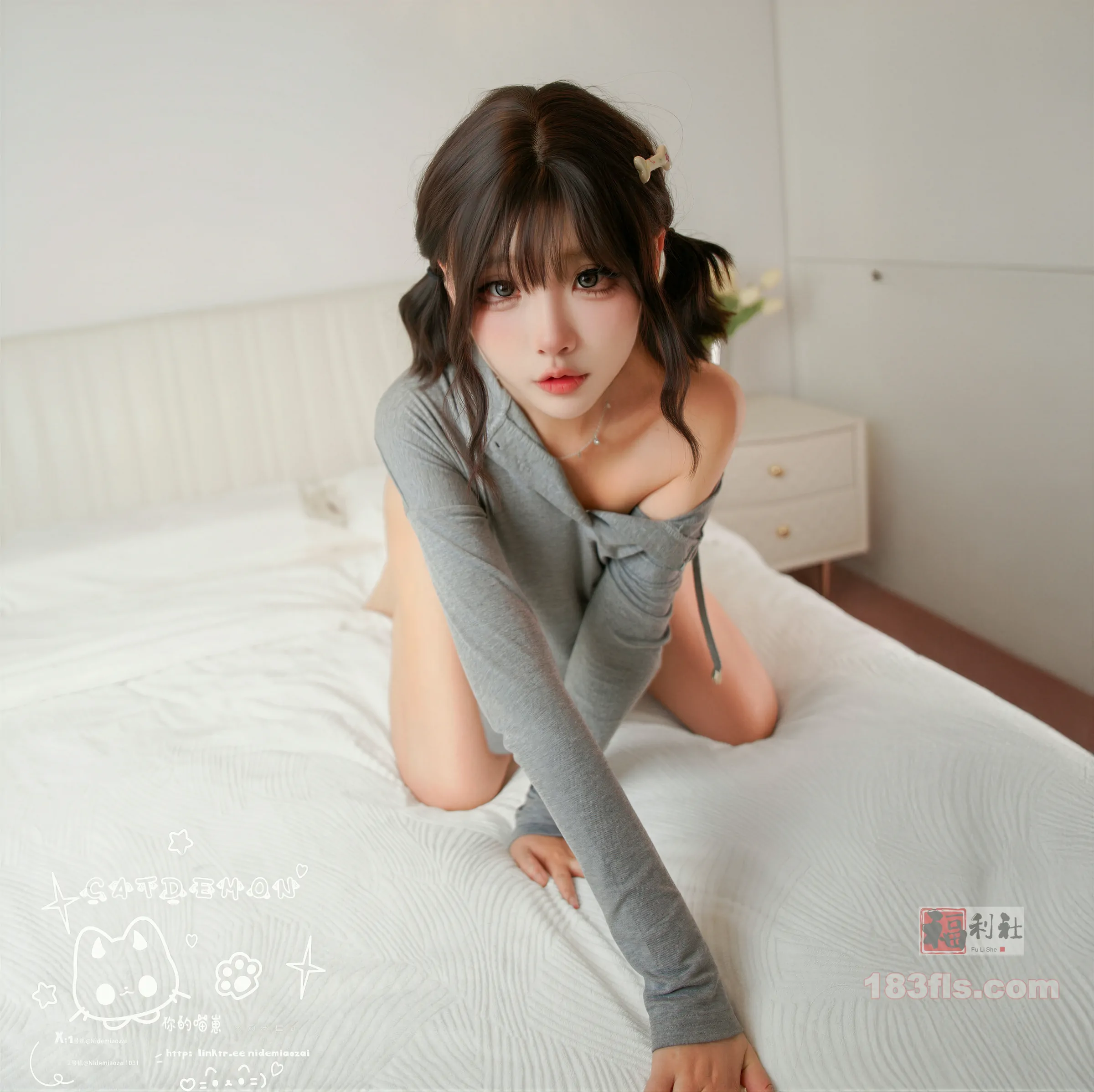CatDemon喵崽 - 肉欲灰帽衫-第3张图片-宅男套图吧